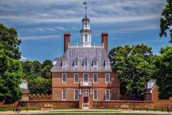 The Governor's Palace and Gardens at Williamsburg, Virginia.